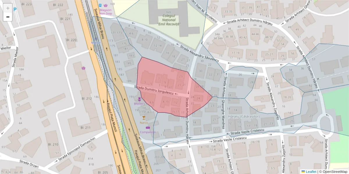 Hartă a codului poștal  și a codurilor poștale învecinate