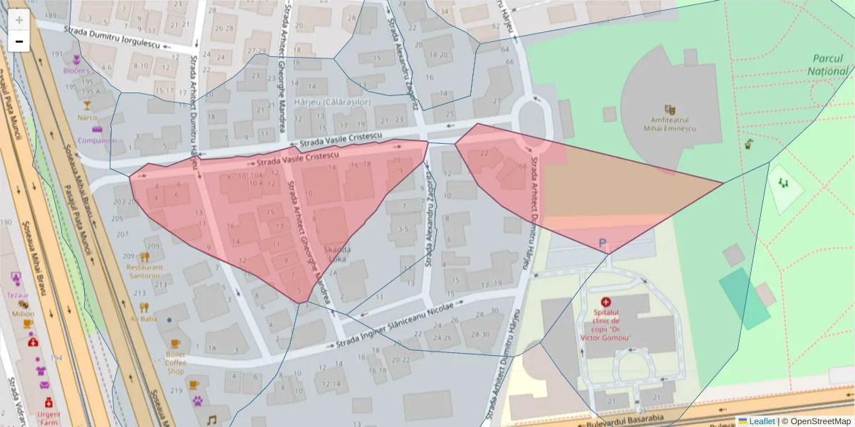 Hartă a codului poștal  și a codurilor poștale învecinate