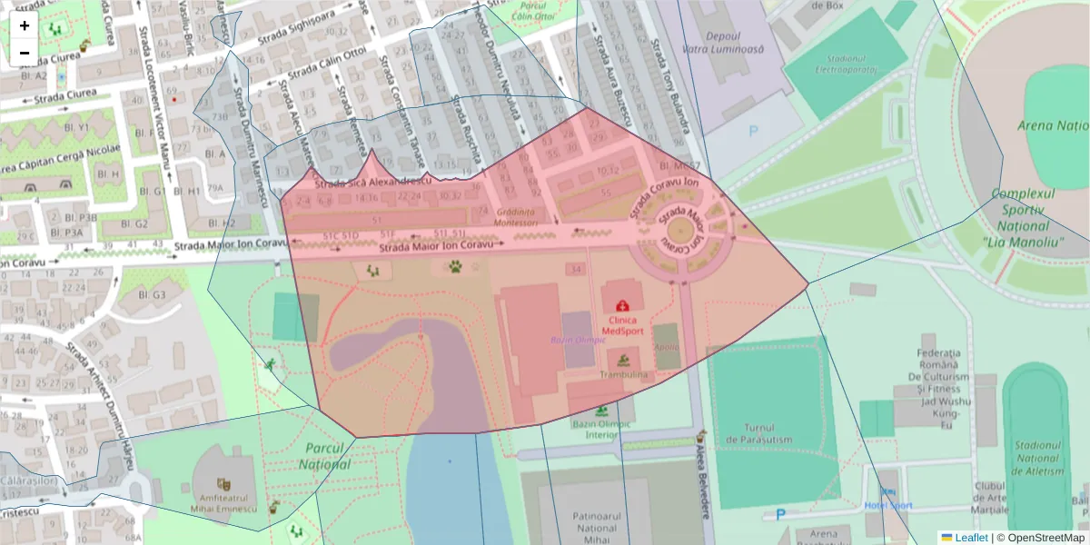 Hartă a codului poștal  și a codurilor poștale învecinate