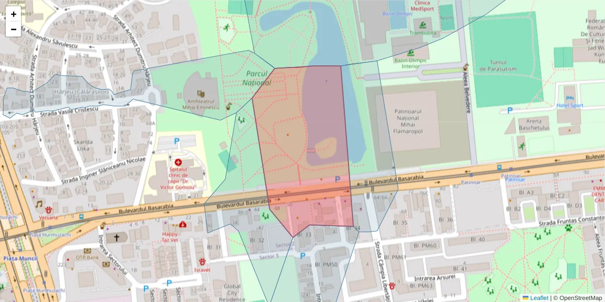 Hartă a codului poștal  și a codurilor poștale învecinate