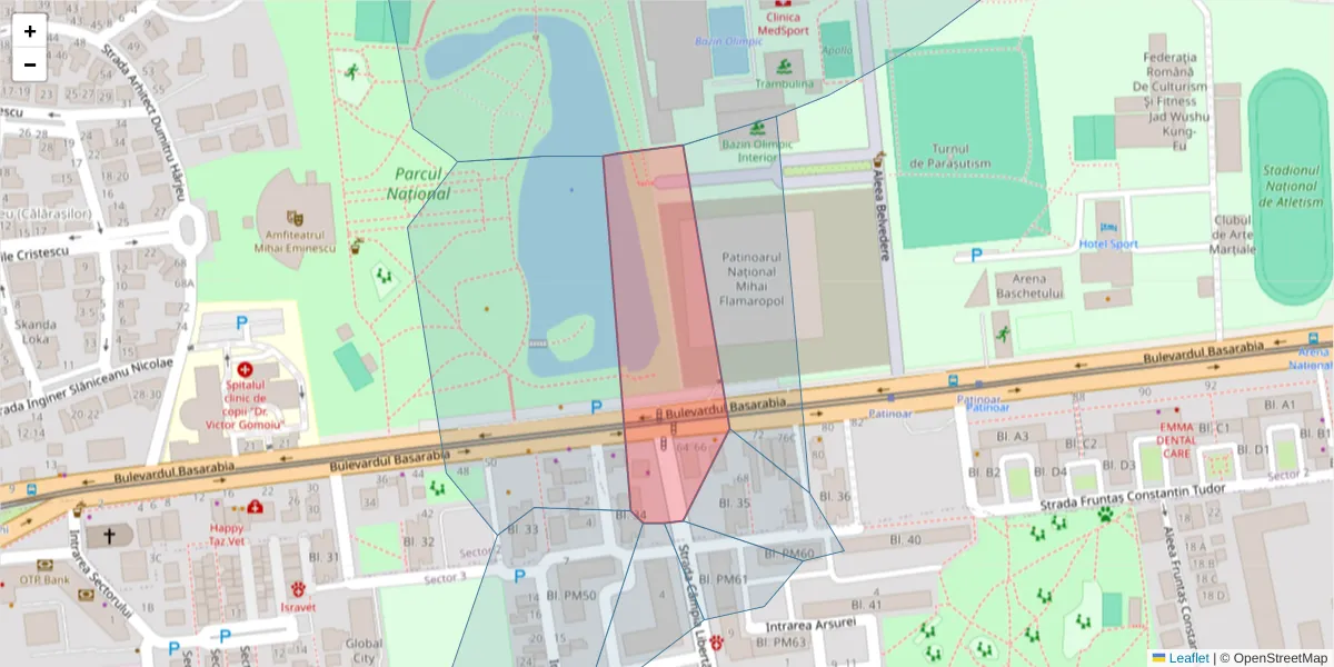 Hartă a codului poștal  și a codurilor poștale învecinate