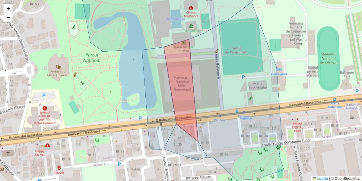 Hartă a codului poștal  și a codurilor poștale învecinate
