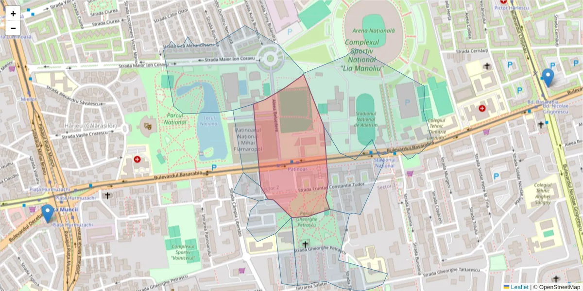 Hartă a codului poștal  și a codurilor poștale învecinate