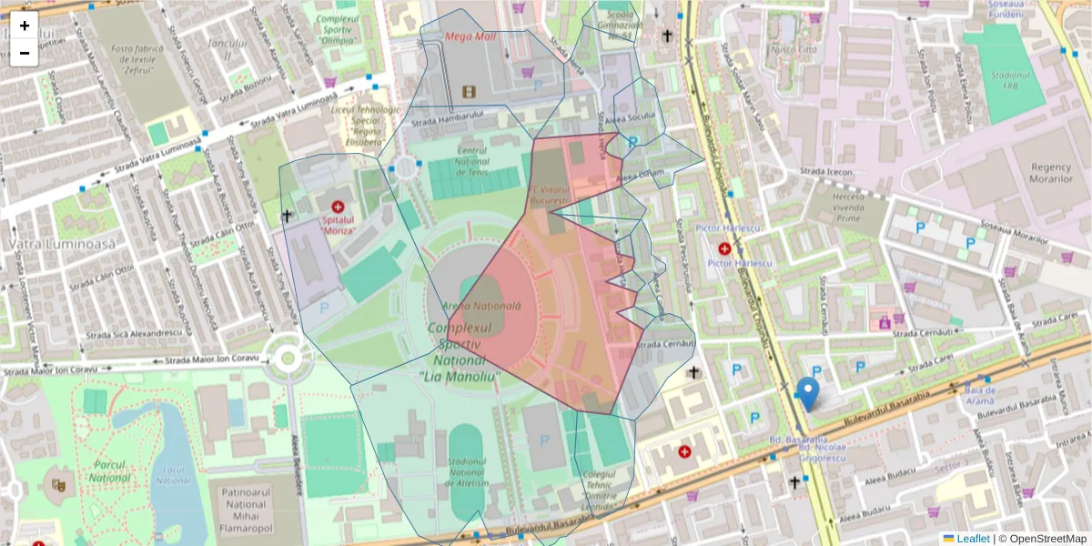 Hartă a codului poștal  și a codurilor poștale învecinate