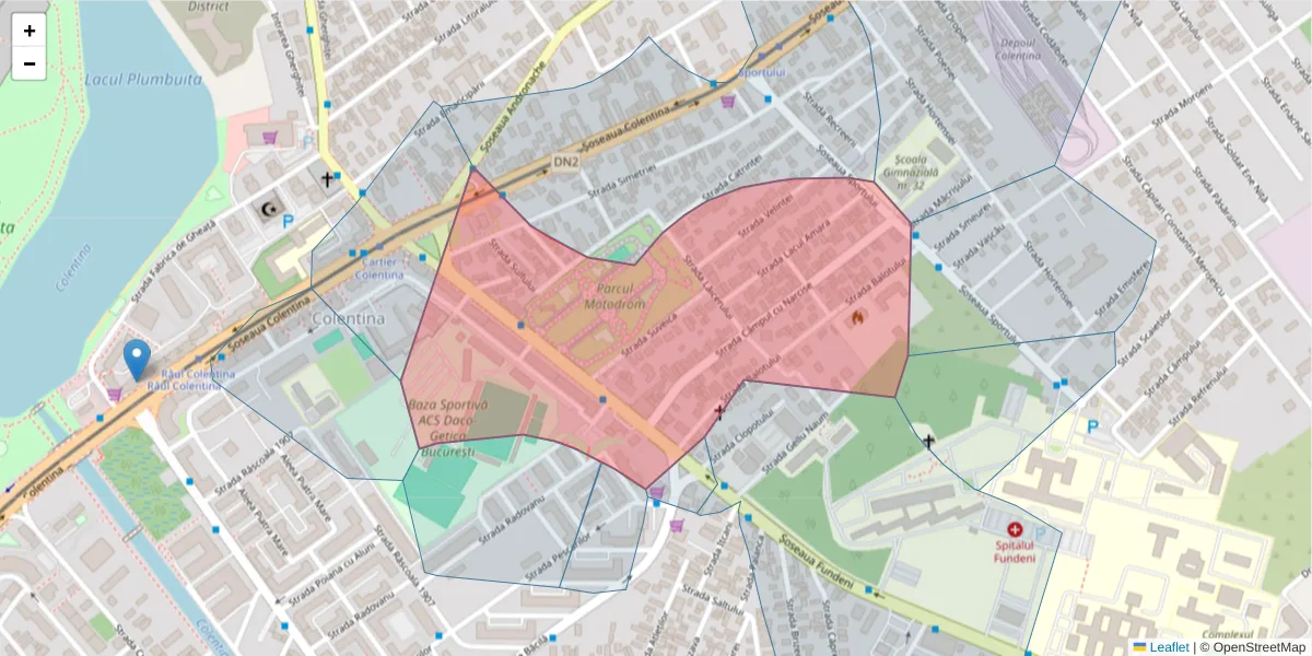Hartă a codului poștal  și a codurilor poștale învecinate