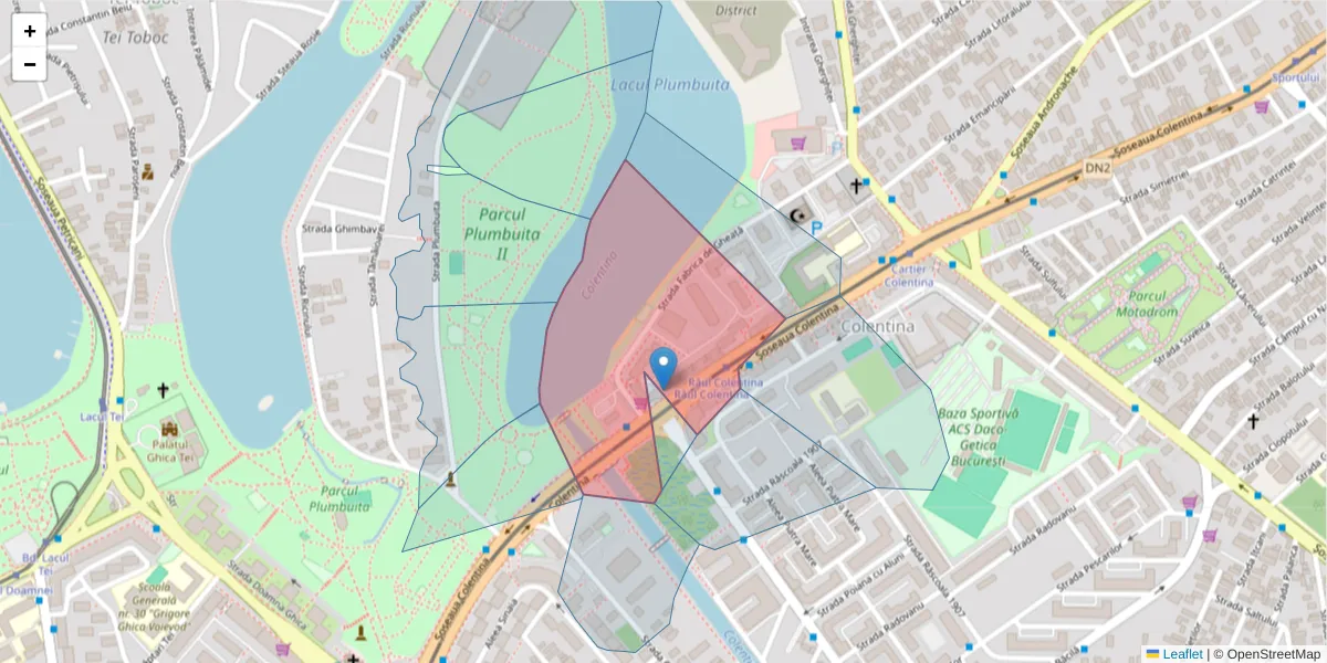 Hartă a codului poștal  și a codurilor poștale învecinate