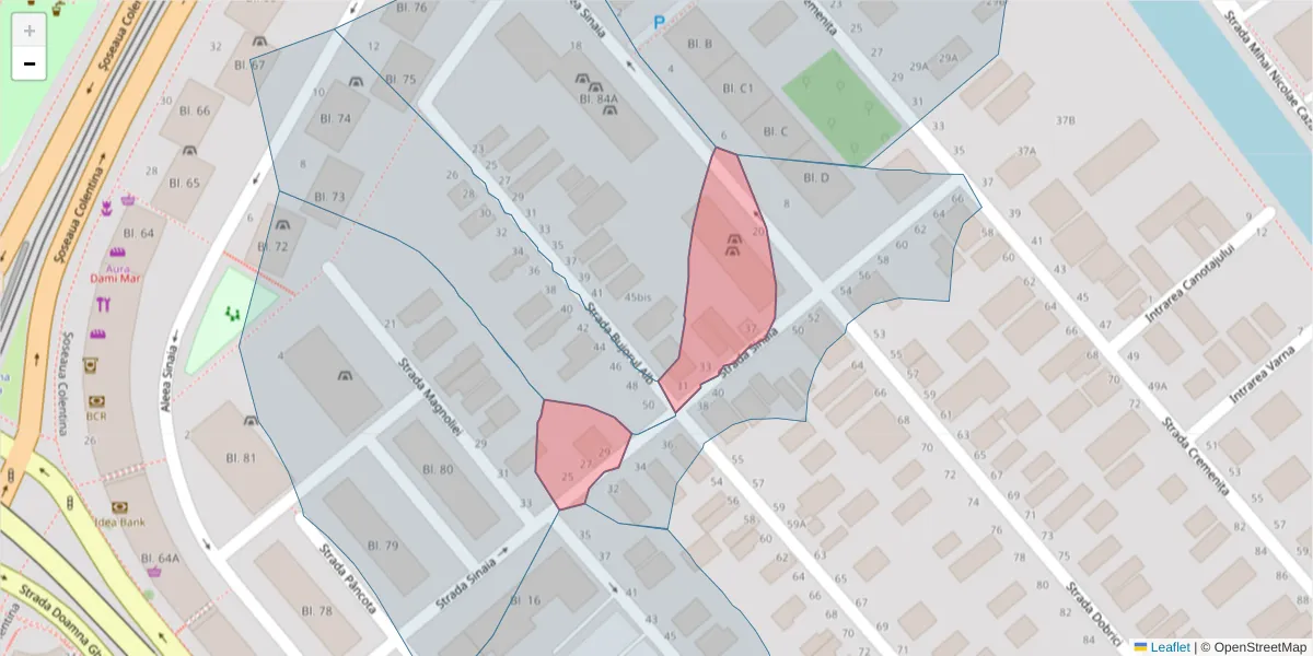 Hartă a codului poștal  și a codurilor poștale învecinate