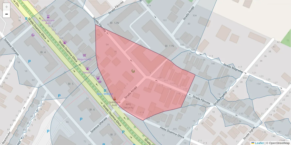 Hartă a codului poștal  și a codurilor poștale învecinate