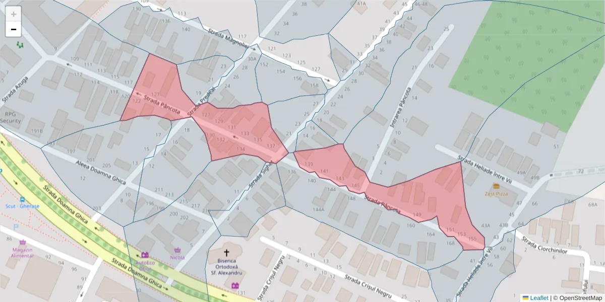 Hartă a codului poștal  și a codurilor poștale învecinate