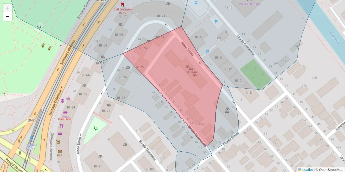 Hartă a codului poștal  și a codurilor poștale învecinate
