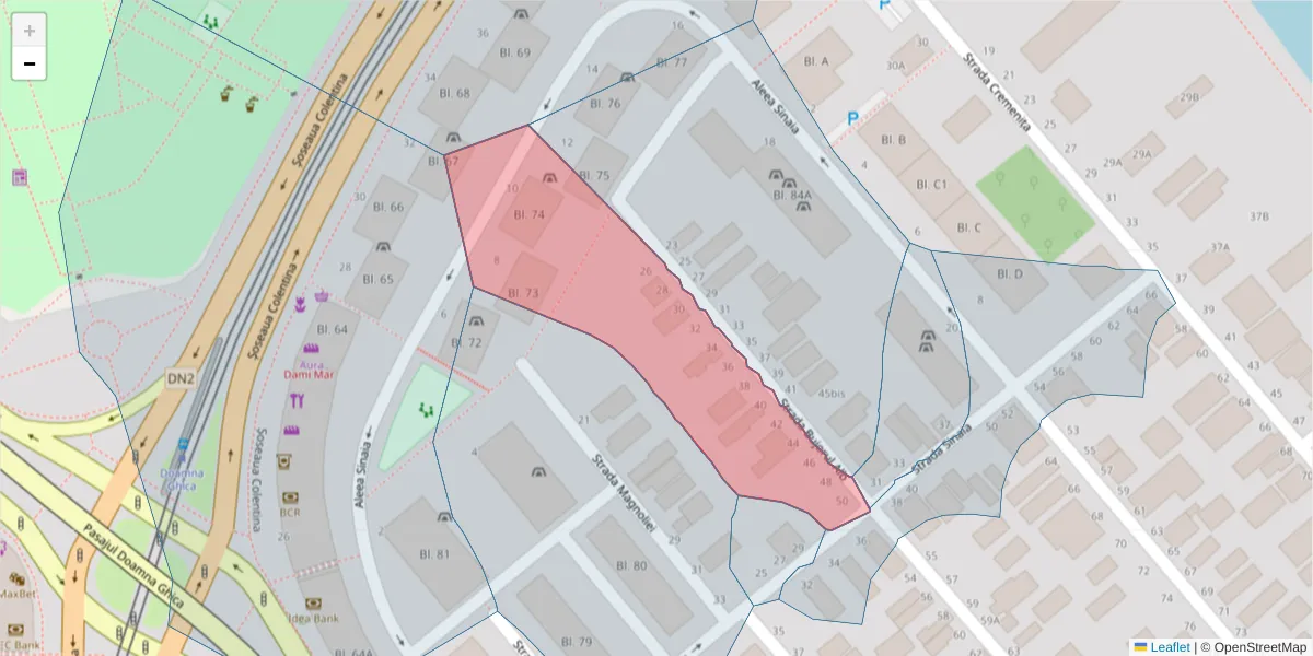 Hartă a codului poștal  și a codurilor poștale învecinate