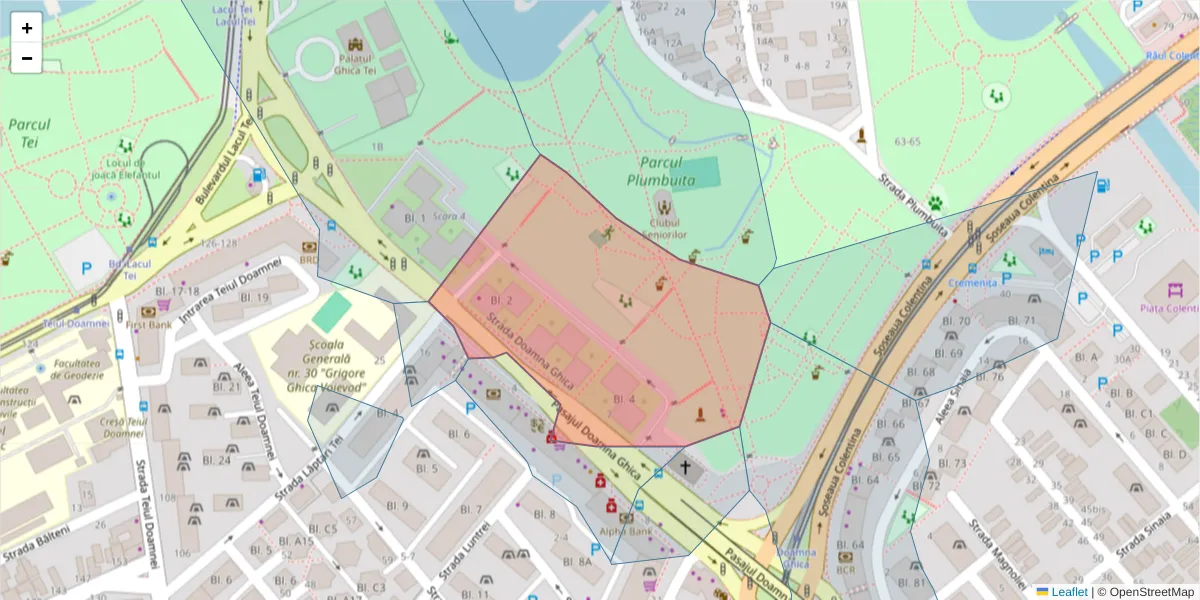 Hartă a codului poștal  și a codurilor poștale învecinate