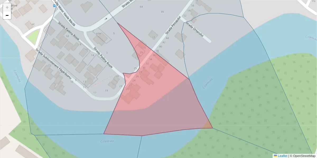 Hartă a codului poștal  și a codurilor poștale învecinate