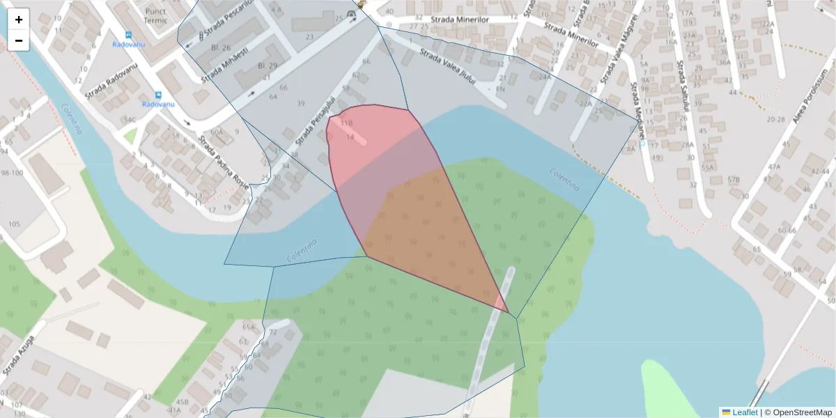 Hartă a codului poștal  și a codurilor poștale învecinate