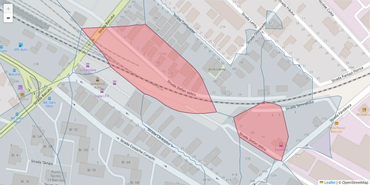 Hartă a codului poștal  și a codurilor poștale învecinate