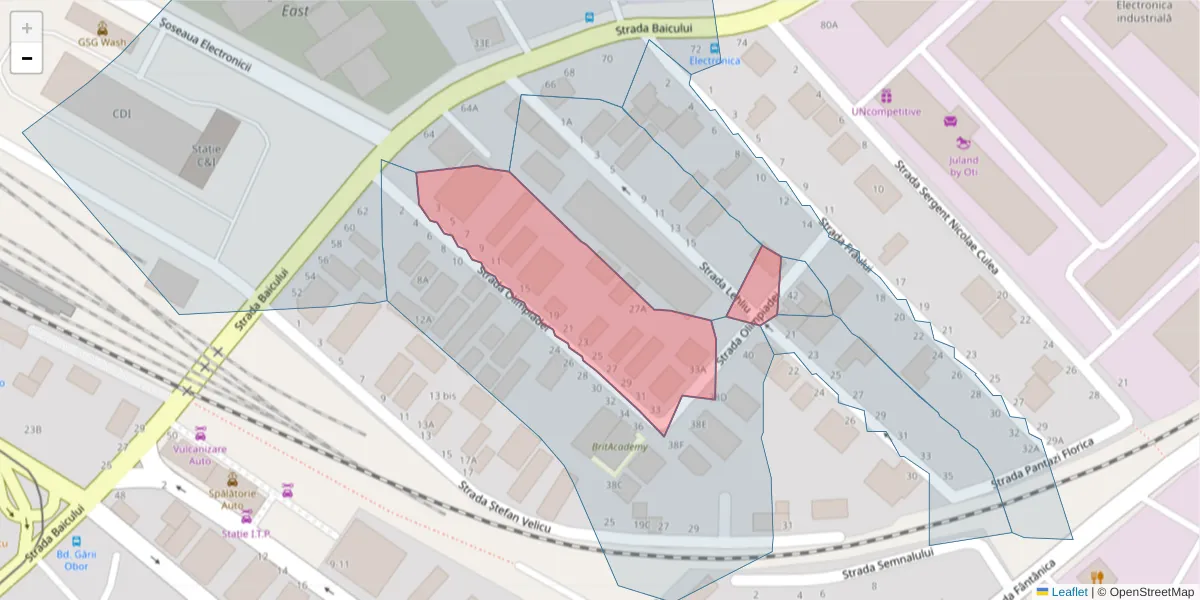 Hartă a codului poștal  și a codurilor poștale învecinate