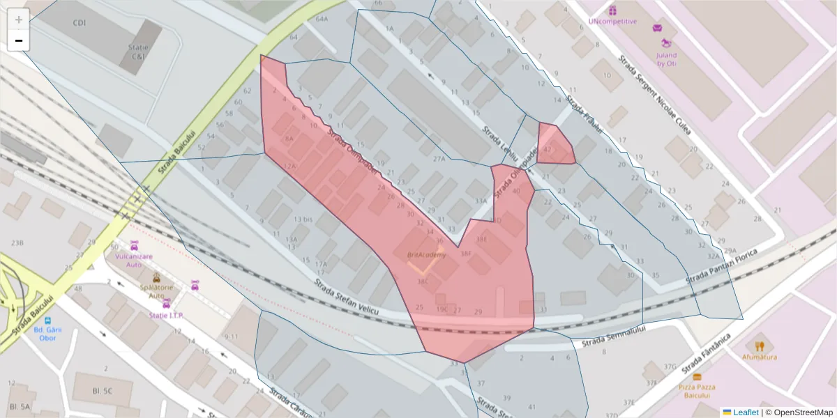 Hartă a codului poștal  și a codurilor poștale învecinate