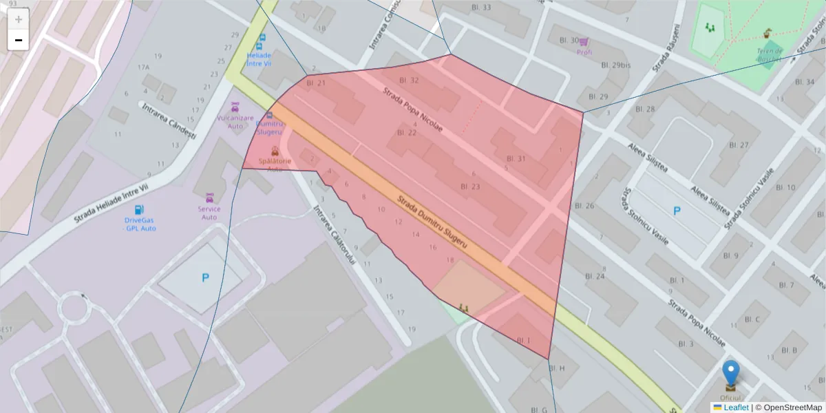 Hartă a codului poștal  și a codurilor poștale învecinate