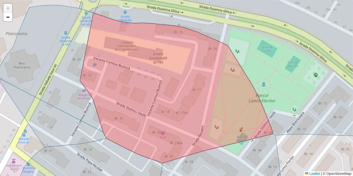 Hartă a codului poștal  și a codurilor poștale învecinate