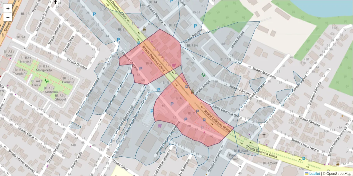 Hartă a codului poștal  și a codurilor poștale învecinate
