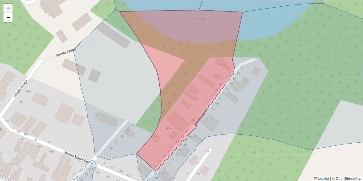 Hartă a codului poștal  și a codurilor poștale învecinate