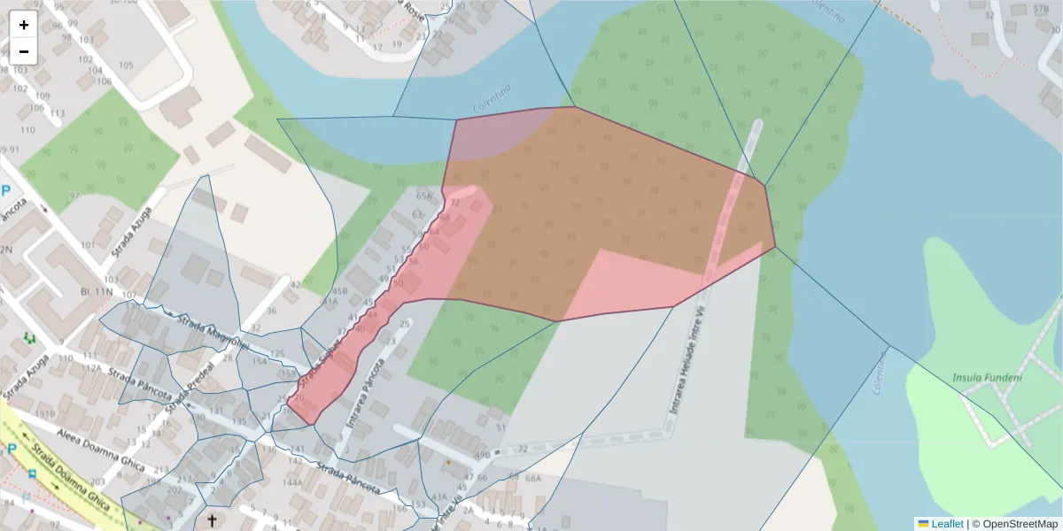 Hartă a codului poștal  și a codurilor poștale învecinate