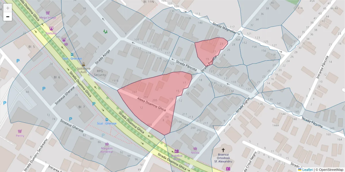 Hartă a codului poștal  și a codurilor poștale învecinate