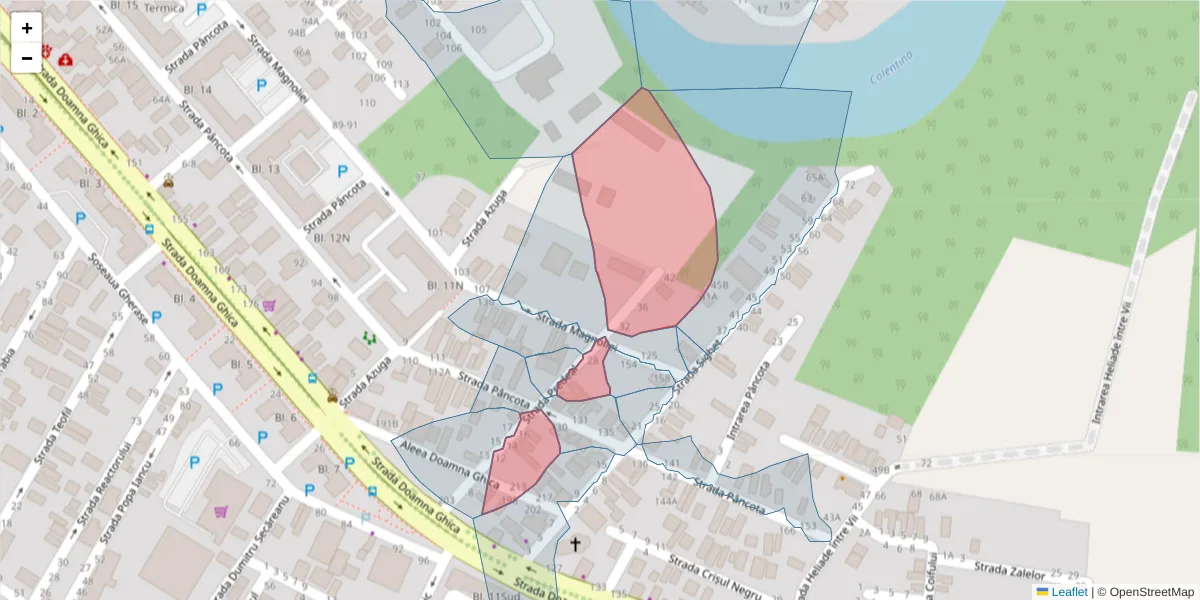 Hartă a codului poștal  și a codurilor poștale învecinate