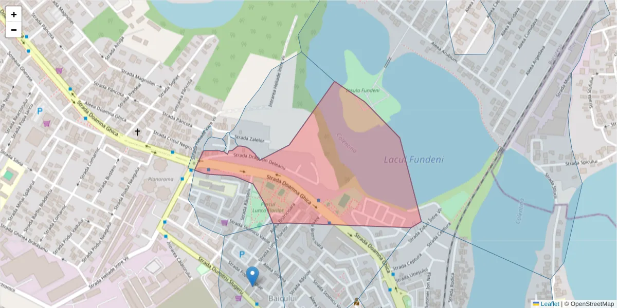 Hartă a codului poștal  și a codurilor poștale învecinate