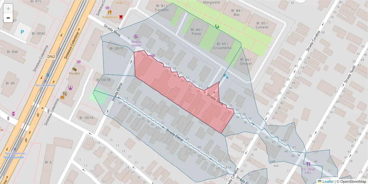 Hartă a codului poștal  și a codurilor poștale învecinate