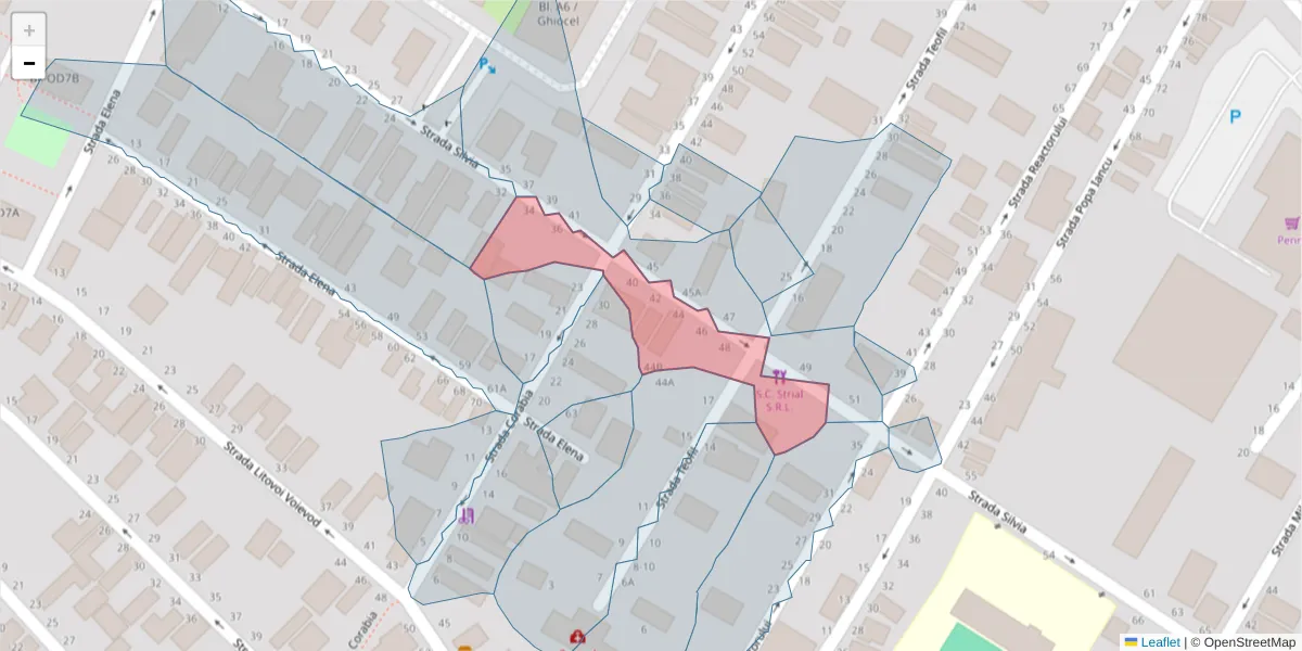 Hartă a codului poștal  și a codurilor poștale învecinate