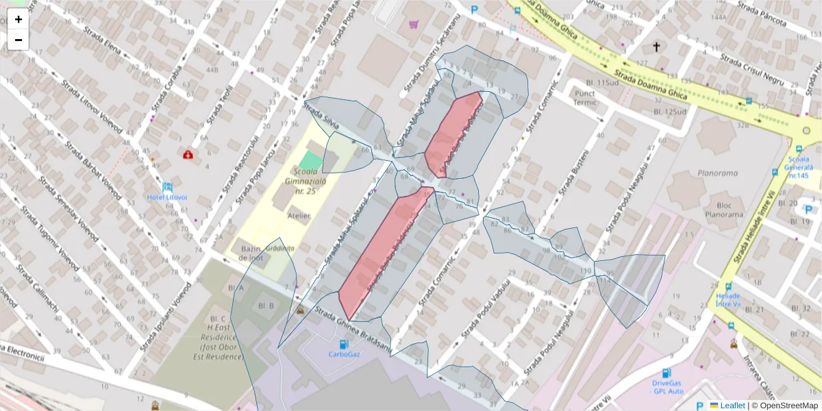 Hartă a codului poștal  și a codurilor poștale învecinate