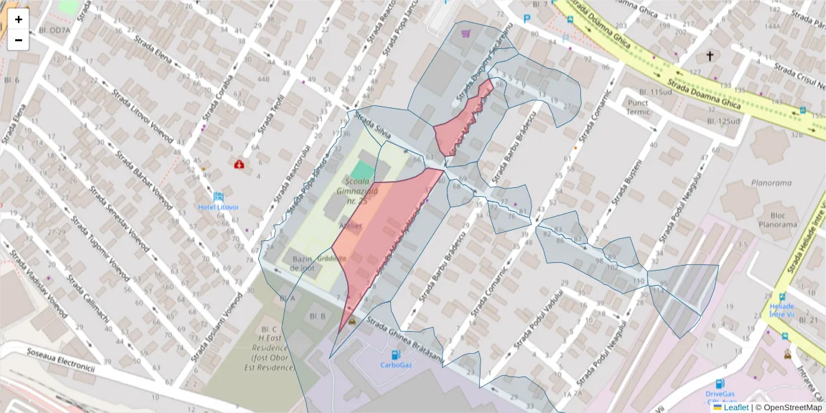 Hartă a codului poștal  și a codurilor poștale învecinate