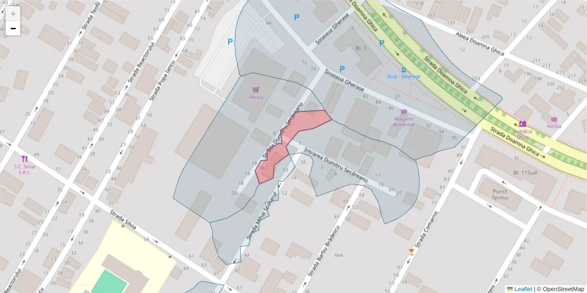 Hartă a codului poștal  și a codurilor poștale învecinate