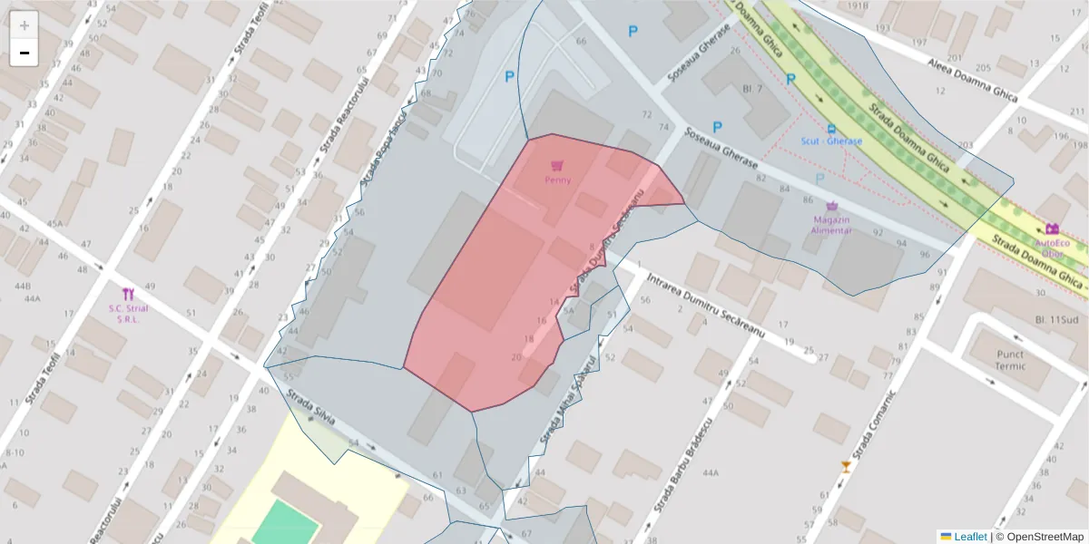 Hartă a codului poștal  și a codurilor poștale învecinate