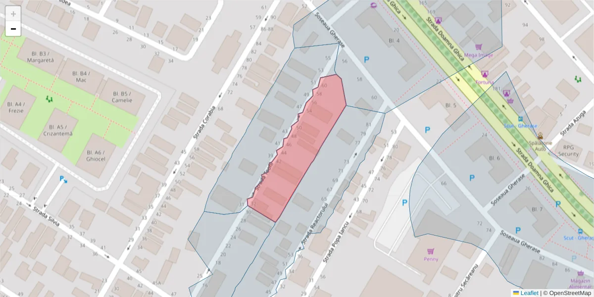 Hartă a codului poștal  și a codurilor poștale învecinate