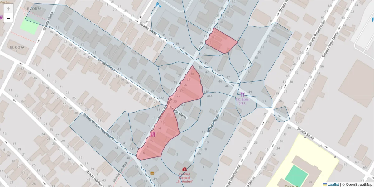 Hartă a codului poștal  și a codurilor poștale învecinate