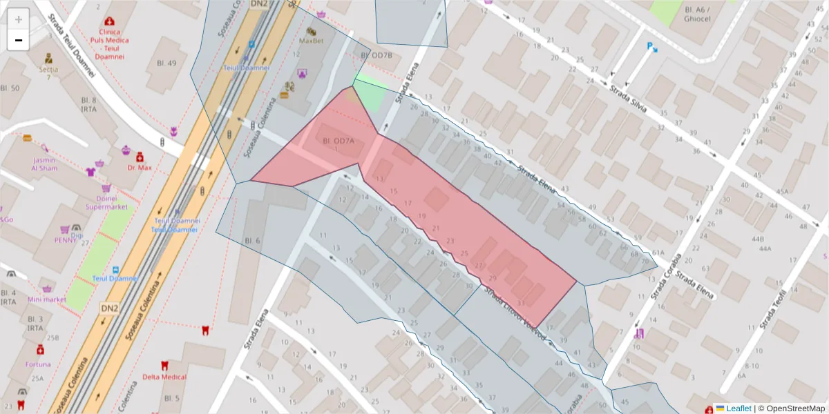 Hartă a codului poștal  și a codurilor poștale învecinate