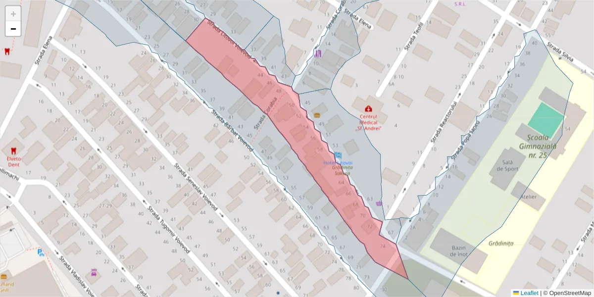 Hartă a codului poștal  și a codurilor poștale învecinate