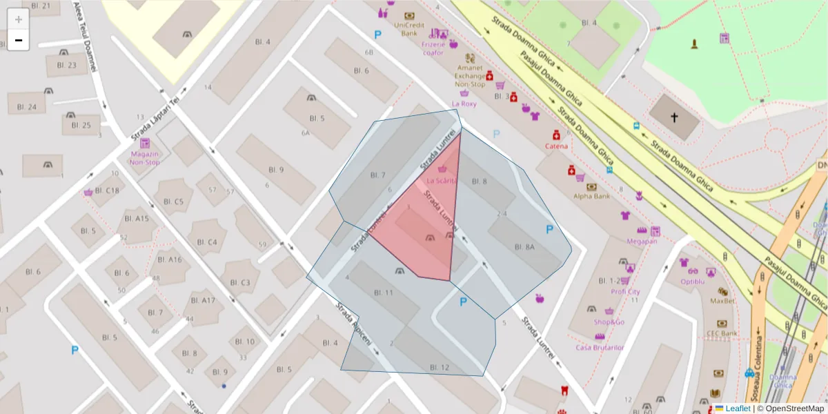 Hartă a codului poștal  și a codurilor poștale învecinate