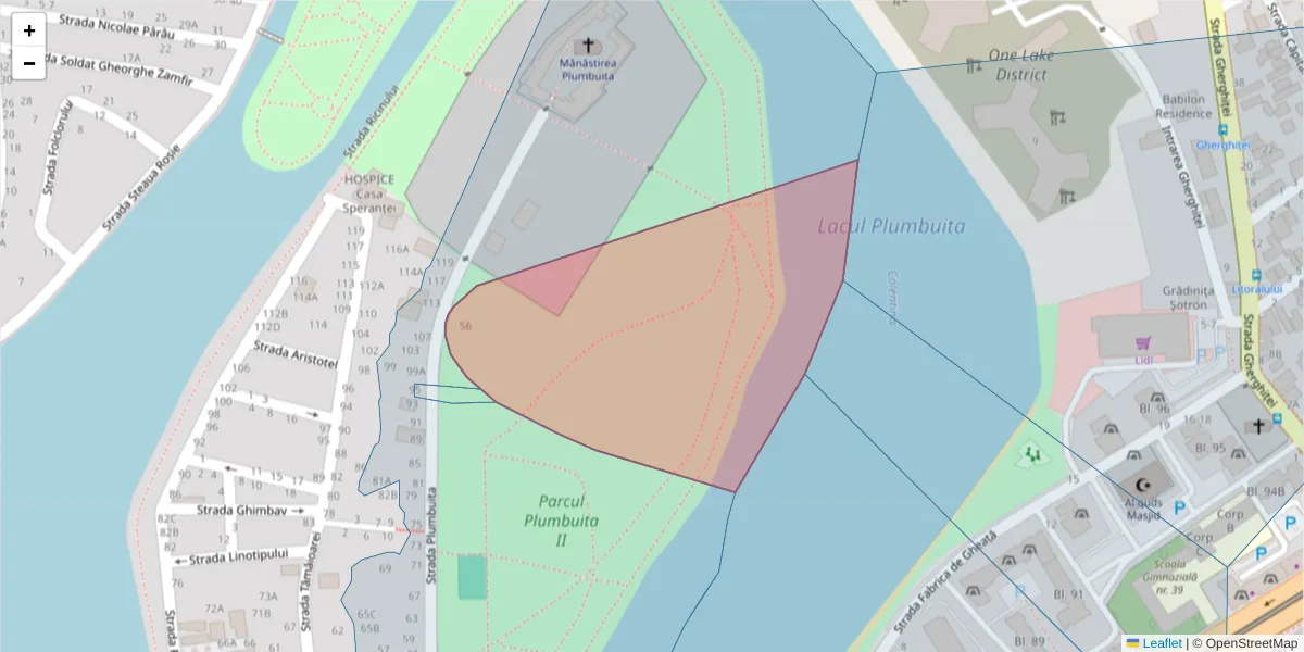 Hartă a codului poștal  și a codurilor poștale învecinate