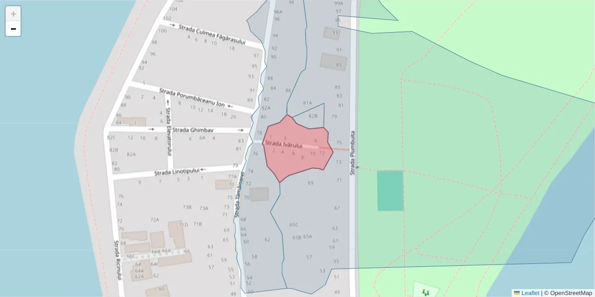 Hartă a codului poștal  și a codurilor poștale învecinate