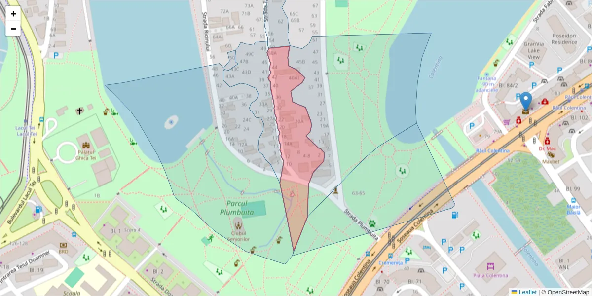 Hartă a codului poștal  și a codurilor poștale învecinate