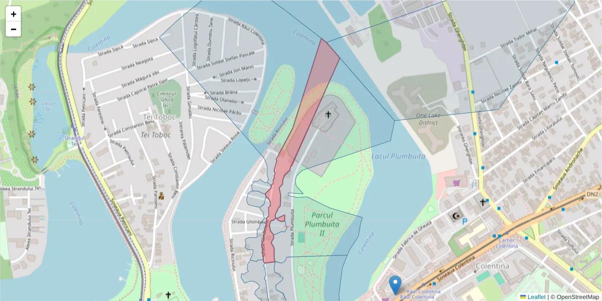 Hartă a codului poștal  și a codurilor poștale învecinate
