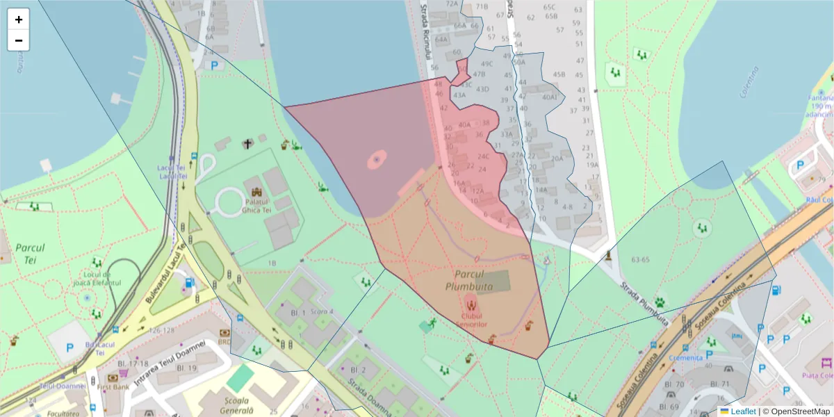 Hartă a codului poștal  și a codurilor poștale învecinate