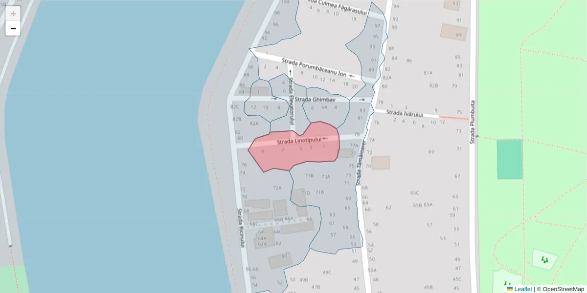 Hartă a codului poștal  și a codurilor poștale învecinate