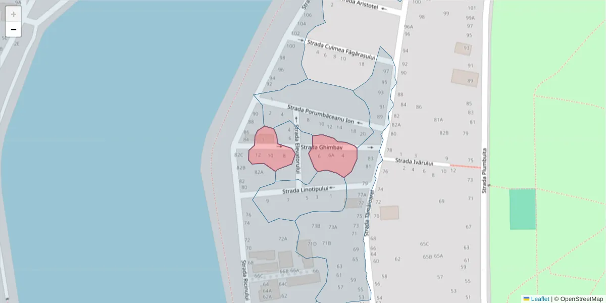 Hartă a codului poștal  și a codurilor poștale învecinate
