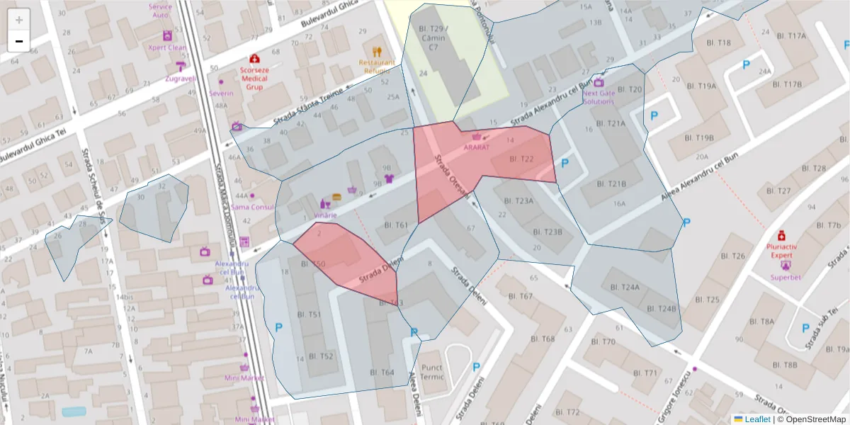 Hartă a codului poștal  și a codurilor poștale învecinate