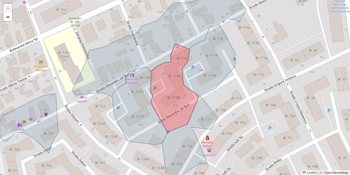 Hartă a codului poștal  și a codurilor poștale învecinate