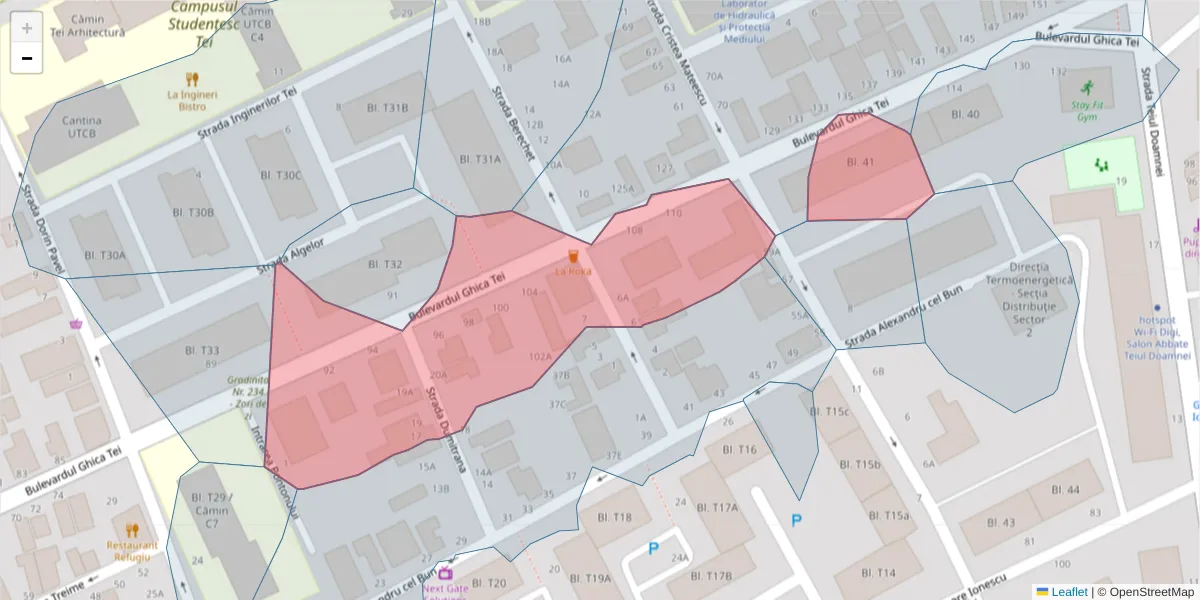 Hartă a codului poștal  și a codurilor poștale învecinate
